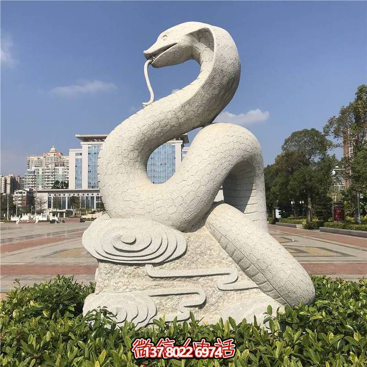 傳統風格大理石蛇雕塑，擺放于廣場，給您帶來完美視覺享受