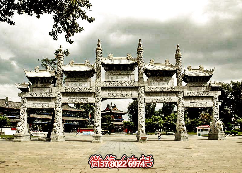 五門浮雕牌坊，美化大型景區廣場