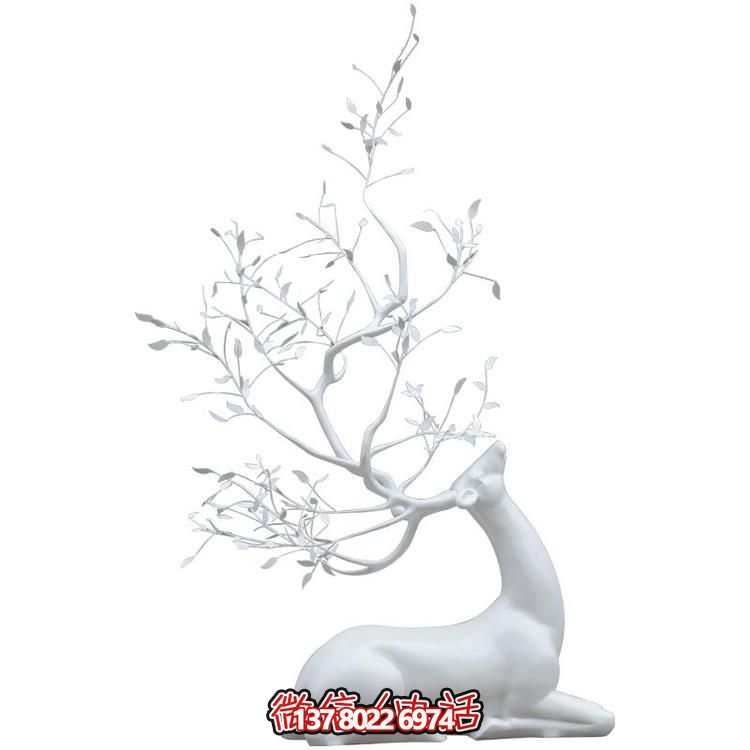 玻璃鋼雕塑梅花鹿，抽象戶外園林裝飾