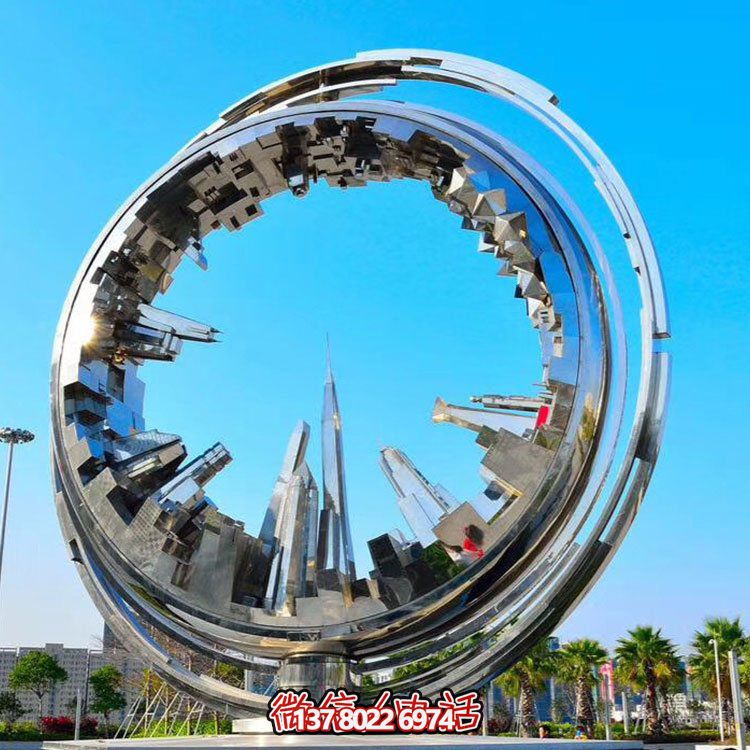 不銹鋼抽象齒輪雕塑，點(diǎn)綴園林景觀