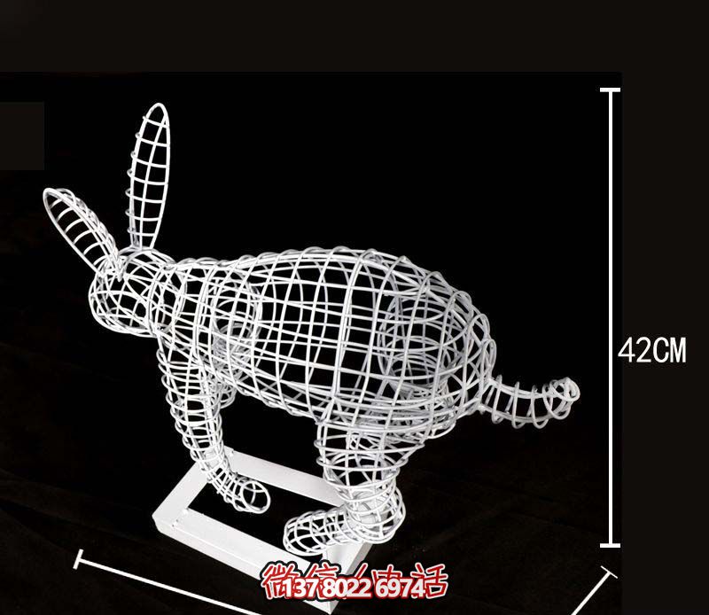 鏤空不銹鋼兔子雕塑，為您的室內裝飾添彩