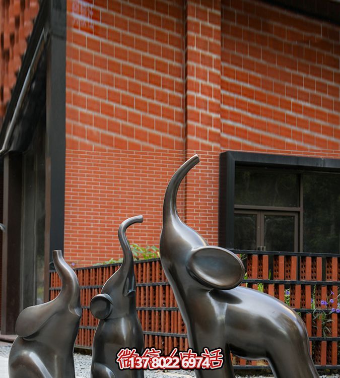 高端玻璃鋼擺件仿銅抽象大象，給你帶來美好生活