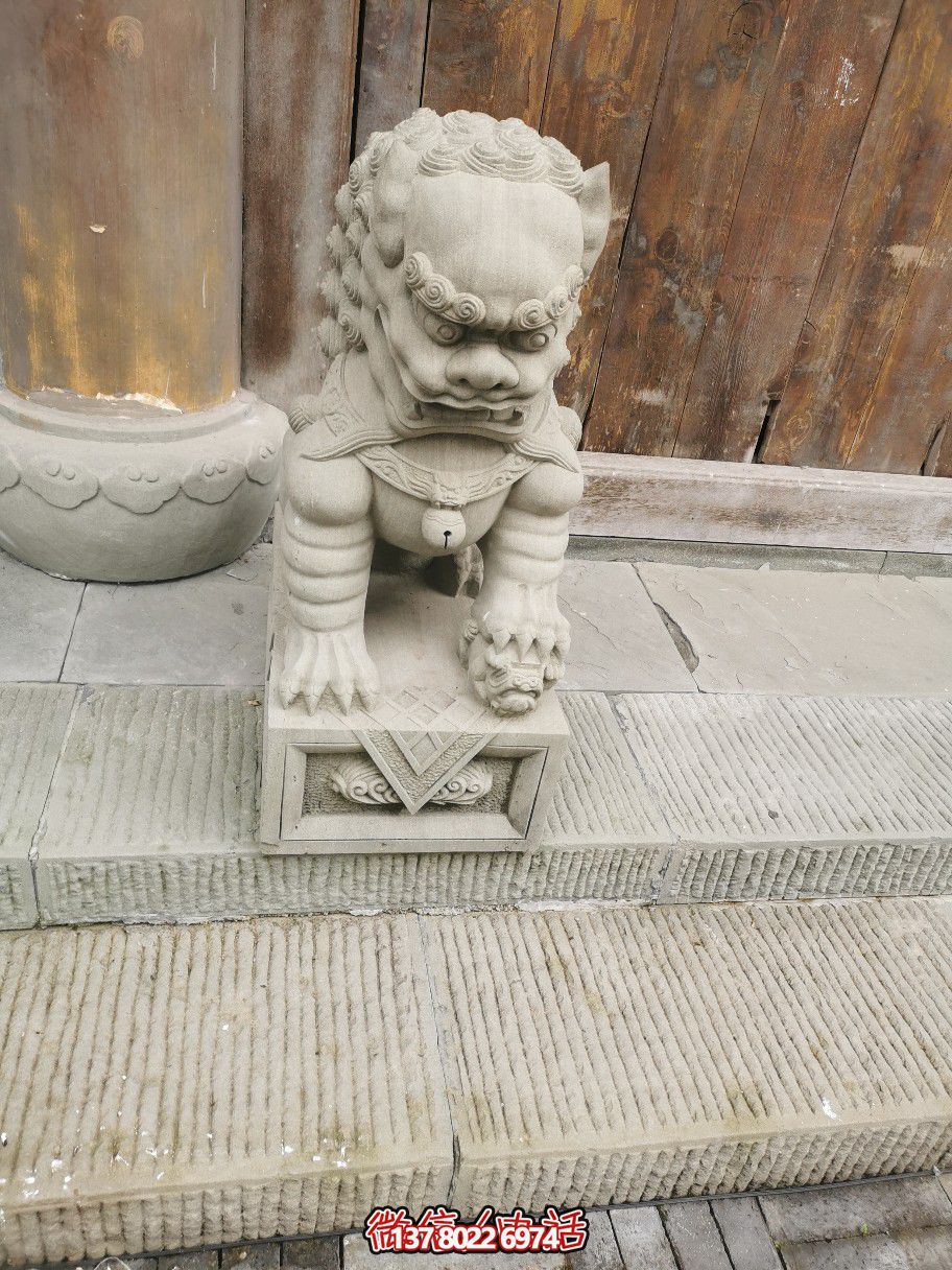 大理石石雕獅子雕塑，完美裝點庭院門口