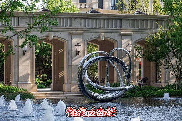 創意不銹鋼抽象藝術景觀雕塑擺件，點綴小區水池