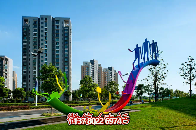 大型不銹鋼彩繪景觀雕塑 大型不銹鋼彩繪景觀雕塑