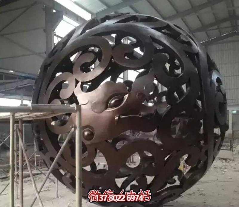 創意銅雕鏤空球庭院雕塑 創意銅雕鏤空球庭院雕塑