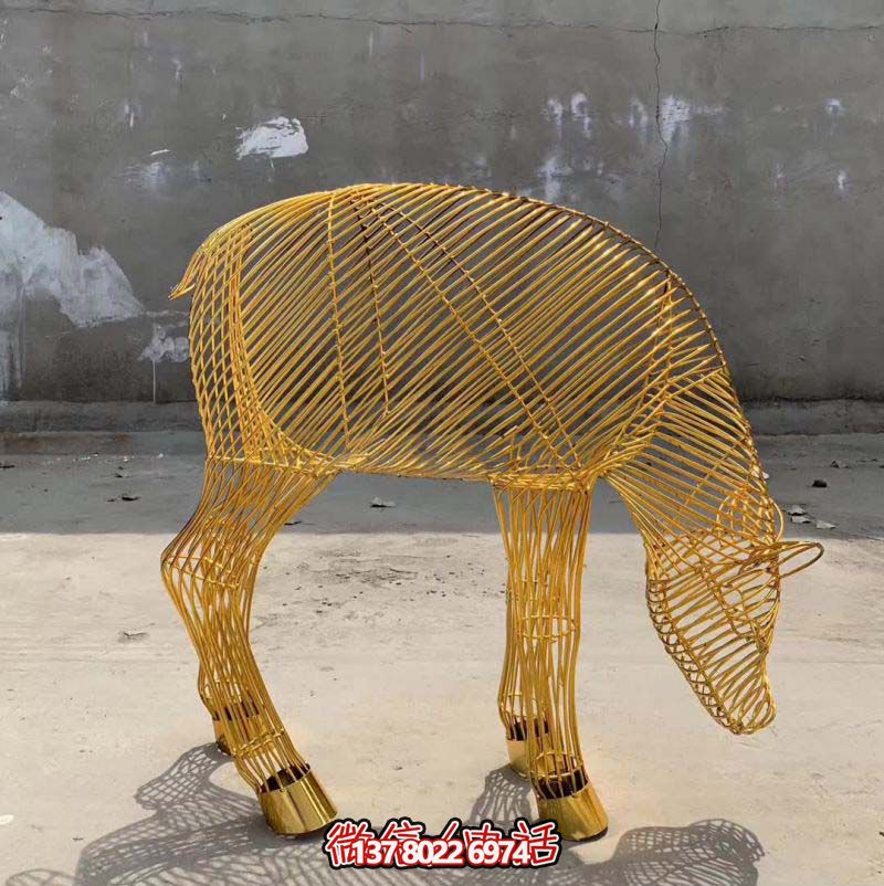 裝飾性不銹鋼黃色鹿雕塑 裝飾性不銹鋼黃色鹿雕塑