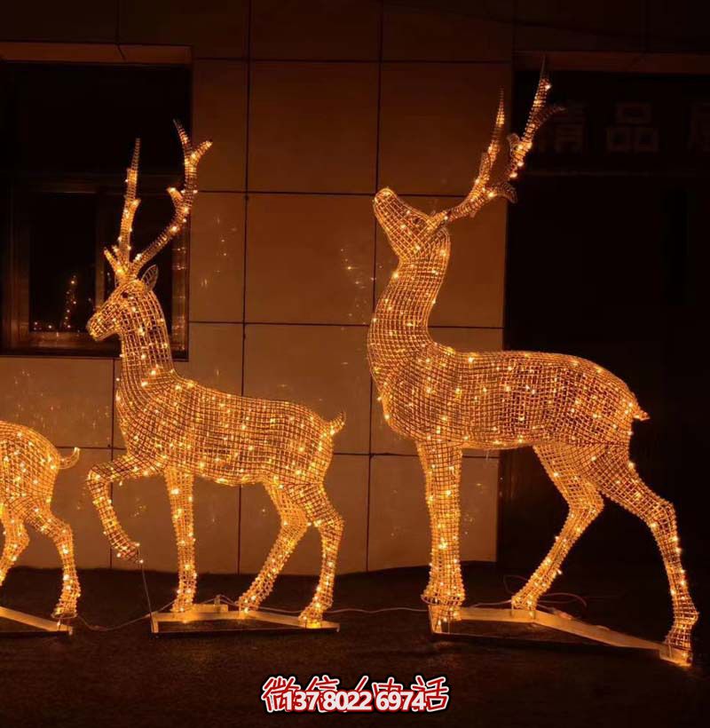 夜晚城市照明系統——不銹鋼鹿雕塑鏤空燈 夜晚城市照明系統——不銹鋼鹿雕塑鏤空燈