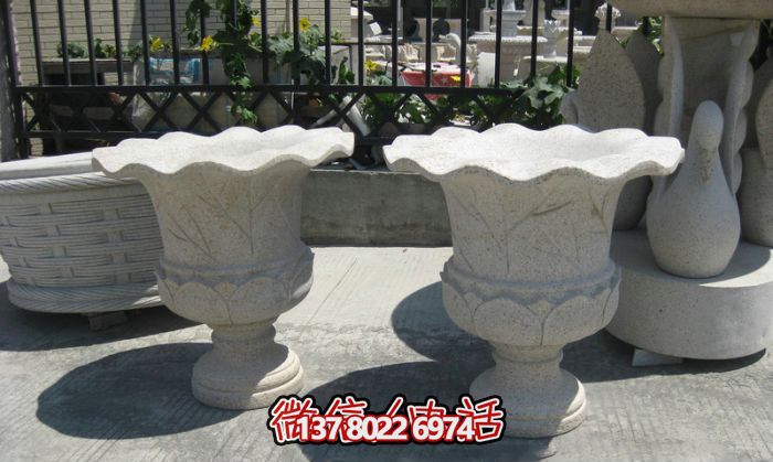 歐式大理石花盆石雕雕塑，締造公園景區精美景觀
