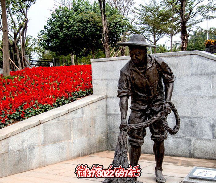 仿真捕魚人撒網裝飾公園景觀銅雕塑 仿真捕魚人撒網裝飾公園景觀銅雕塑