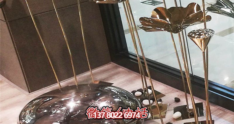 室內(nèi)裝飾蓮蓬雕塑,用不銹鋼鵝卵石點(diǎn)綴 室內(nèi)裝飾蓮蓬雕塑,用不銹鋼鵝卵石點(diǎn)綴
