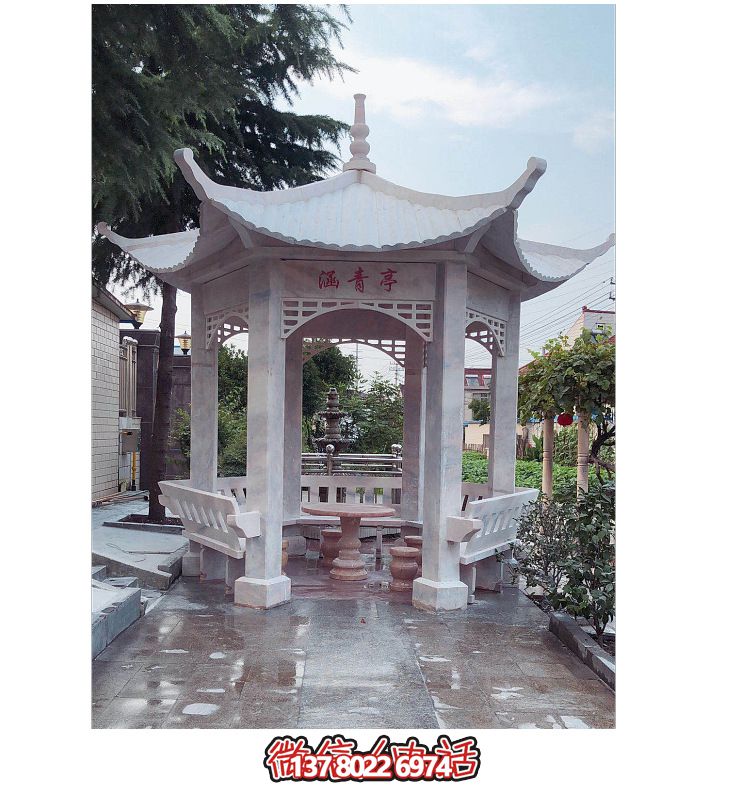 仿古大理石涼亭，美化花園景觀