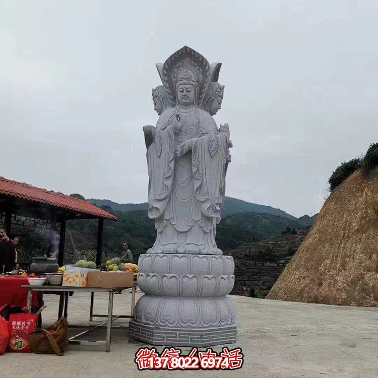 現(xiàn)代藝術(shù)石雕觀音雕塑，融入園林景觀的瑰麗大理石家園