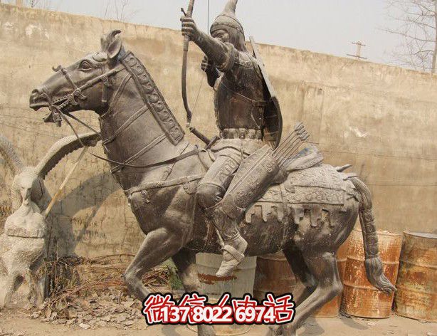 景點擺放古代戰(zhàn)馬與射箭的士兵鑄銅雕塑 景點擺放古代戰(zhàn)馬與射箭的士兵鑄銅雕塑