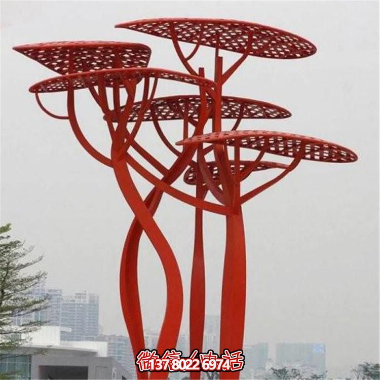 不銹鋼樹，抽象樹形雕塑