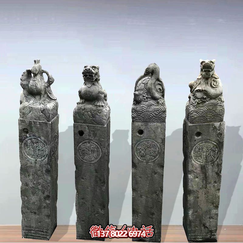 仿古做舊四大神獸鎮宅拴馬柱雕塑 仿古做舊四大神獸鎮宅拴馬柱雕塑